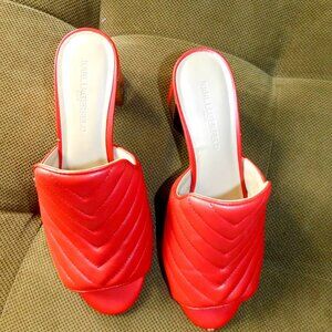 Karl Lagerfeld Red Leather Sandals